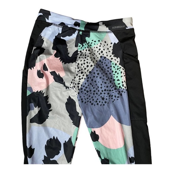 Adidas Grils Pastel Abstract Full Length Activewear Leggings Size XL - Picture 5 of 6